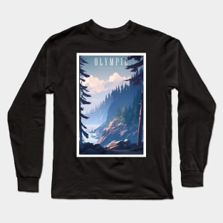 Olympic National Park Travel Poster Long Sleeve T-Shirt